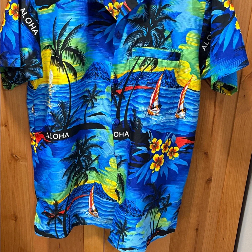 Aloha Blue Hawaiian Shirt - Picture 2 of 4